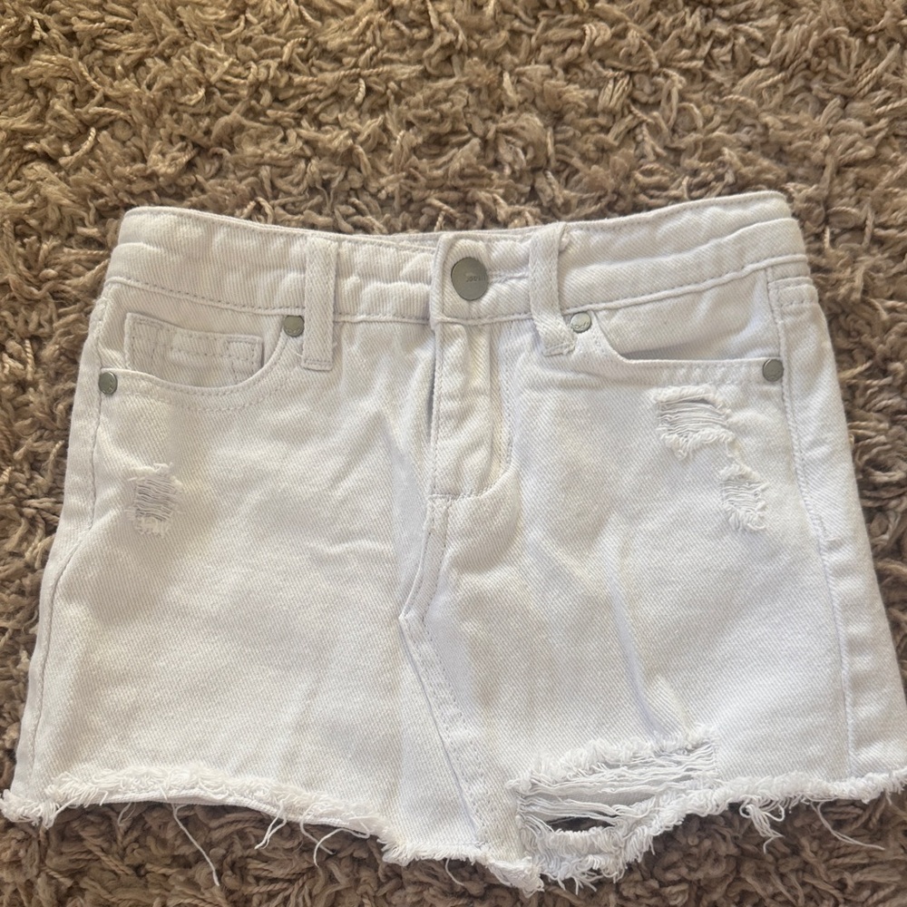 Joe’s White Distressed Denim Shorts